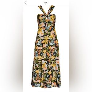 Starlee Floral Tiered Ruffle V-Neck Dress - Medium